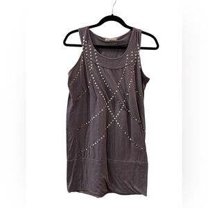 Free Culture Women’s Gray Sleeveless Tunic Top Silver-toned Studs Size: Large